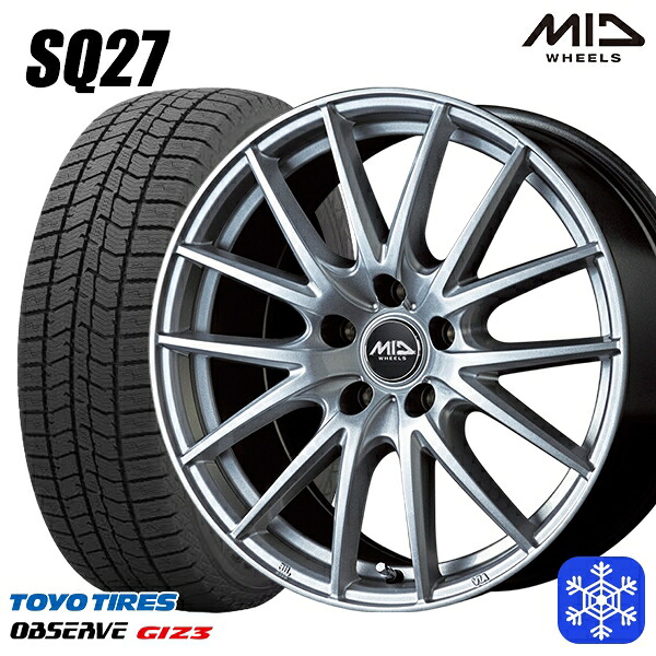 205/65R15 ステップワゴン オデッセイ 2024～2025年製 トーヨー オブザーブ ギズ3 MID SQ27 シルバー 15インチ 6.0J 5H114.3 送料無料 冬タイヤホイール4本セット