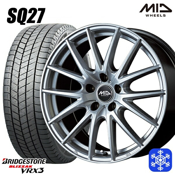 205/65R15 ステップワゴン オデッセイ 2024～2025年製 ブリヂストン ブリザック VRX3 MID SQ27 シルバー 15インチ 6.0J 5H114.3 送料無料 冬タイヤホイール4本セット