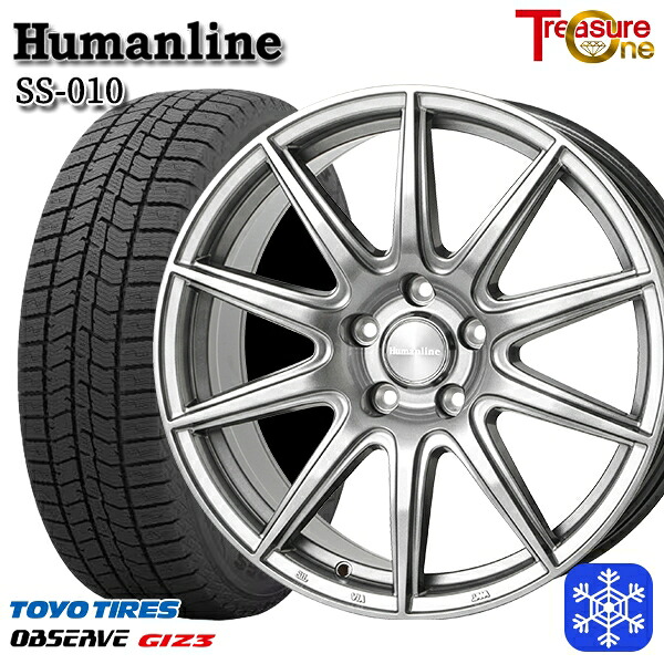 205/55R16 カローラ インプレッサ 2024～2025年製 トーヨー オブザーブ ギズ3 トレジャーワン ヒューマンライン SS010 DG 16インチ 6.5J 5H100 送料無料 冬タイヤホイール4本セット