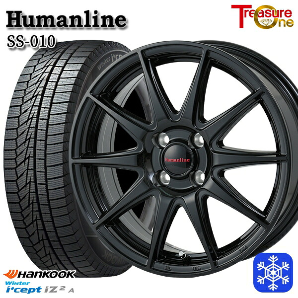 165/55R15 N-BOX タント 2025年製 HANKOOK ハンコック W626 トレジャーワン ヒューマンライン SS010 BK 15インチ 4.5J 4H100 送料無料 冬タイヤホイール4本セット