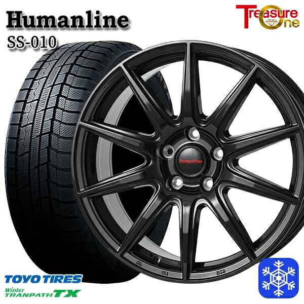 215/65R16 98Q インプレッサXV フォレスターSH系 2024～2025年製 トーヨー ウィンター トランパス TX トレジャーワン ヒューマンライン SS010 BK 16インチ 6.5J 5H100 送料無料 冬タイヤホイール4本セット