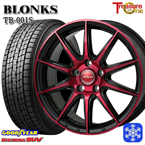225/60R17 アルファード ヴェルファイア 2021～2022年製 グッドイヤー アイスナビSUV レジャーワン ブロンクス TB001S BP/レッドクリア 17インチ 7.0J 5H114.3 送料無料 冬タイヤホイール4本セット