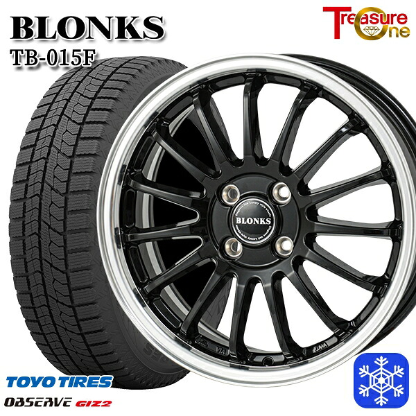 185/65R15 アクア ノート フィット 2024～2025年製 トーヨー オブザーブ ギズ2 トレジャーワン ブロンクス TB015F BK/RP 15インチ 5.5J 4H100 送料無料 冬タイヤホイール4本セット