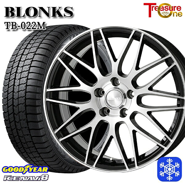195/60R16 ウィッシュ イスト 2024～2025年製 グッドイヤー アイスナビ8 NAVI8 トレジャーワン ブロンクス TB022M BP 16インチ 6.5J 5H100 送料無料 冬タイヤホイール4本セット