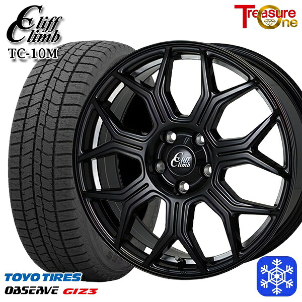 225/60R18 RAV4 NX 2024～2025年製 トーヨー オブザーブ ギズ3 トレジャーワン クリフクライム TC10M BK 18インチ 8.0J 5H114.3 送料無料 冬タイヤホイール4本セット
