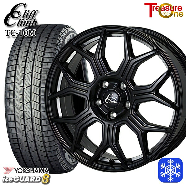 225/55R18 デリカD5 エクストレイル 2025～2026年製 ヨコハマ アイスガード8 IG80 トレジャーワン クリフクライム TC10M BK 18インチ 7.0J 5H114.3 スタッドレスタイヤホイール4本セット｜格安タイヤホイールジャストパーツ 116,150円