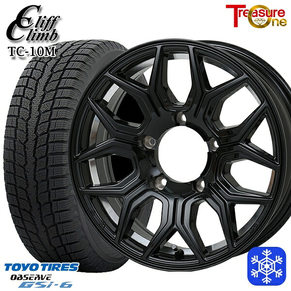 215/70R16 100Q ジムニー 2022～2023年製 トーヨー オブザーブ GSi-6 トレジャーワン クリフクライム TC10M BK 16インチ 5.5J 5H139.7 送料無料 冬タイヤホイール4本セット