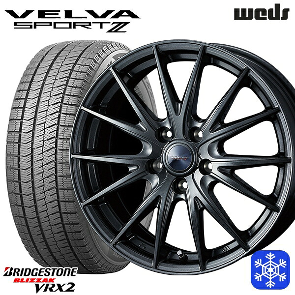 225/45R18 クラウン レヴォーグ 2023～2024年製 ブリヂストン ブリザック VRX2 Weds ウェッズ ヴェルヴァスポルト2 18インチ 8.0J 5H114.3 スタッドレスタイヤホイール4本セット｜格安タイヤホイールジャストパーツ
