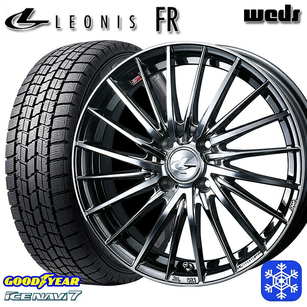 185/55R16 フィットシャトル 2024～2025年製 グッドイヤー アイスナビ7 NAVI7 Weds ウェッズ レオニス FR BMCMC 16インチ 6.0J 4H100 送料無料 冬タイヤホイール4本セット