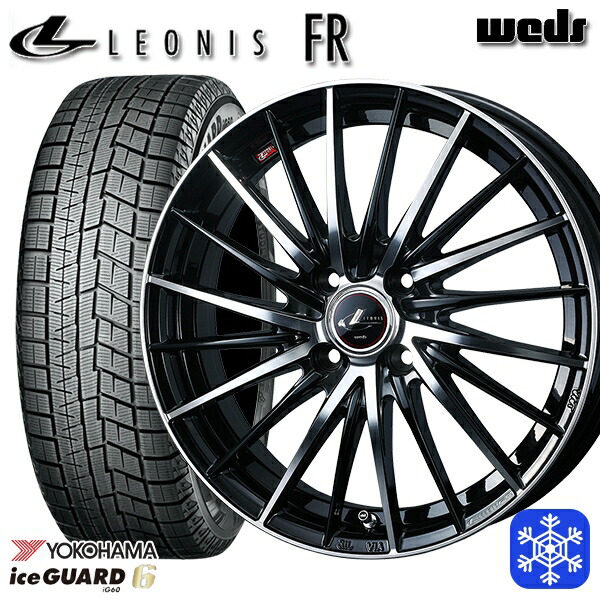 185/60R15 ヤリス ヴィッツ 2023～2024年製 ヨコハマ アイスガード IG60 Weds ウェッズ レオニス FR PBMC 15インチ 5.5J 4H100 送料無料 冬タイヤホイール4本セット