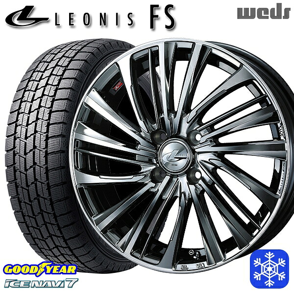 185/55R16 フィットシャトル 2024～2025年製 グッドイヤー アイスナビ7 NAVI7 Weds ウェッズ レオニス FS BMCMC 16インチ 6.0J 4H100 送料無料 冬タイヤホイール4本セット