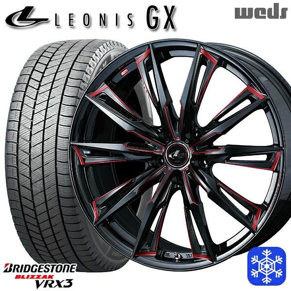 235/55R19 レクサスRX 2024～2025年製 ブリヂストン ブリザック VRX3 Weds ウェッズ レオニス GX BK/SC 19インチ 7.5J 5H114.3 送料無料 冬タイヤホイール4本セット
