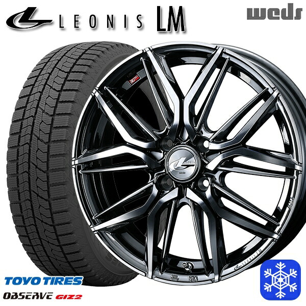195/55R16 カローラ フィット 2023～2024年製 トーヨー オブザーブ ギズ2 Weds ウェッズ レオニス LM BMCMC 16インチ 6.0J 4H100 送料無料 冬タイヤホイール4本セット