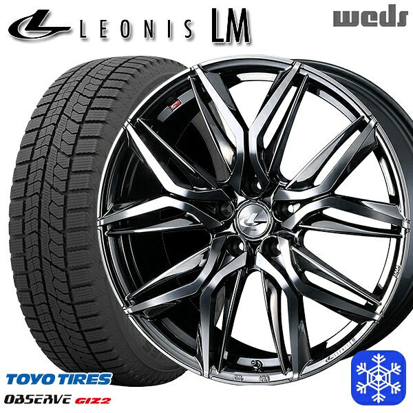195/60R17 60系プリウス 2023～2024年製 トーヨー オブザーブ ギズ2 Weds ウェッズ レオニス LM BMCMC 17インチ 7.0J 5H114.3 スタッドレスタイヤホイール4本セット｜格安タイヤホイールジャストパーツ