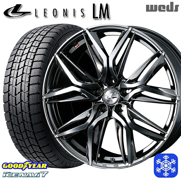 225/45R18 クラウン レヴォーグ 2023～2024年製 グッドイヤー アイスナビ7 NAVI7 Weds ウェッズ レオニス LM BMCMC 18インチ7.0J 5H114.3 送料無料 冬タイヤホイール4本セット