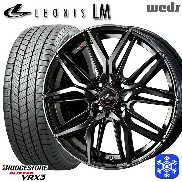 165/70R14 デミオ アクア スペイド 2024～2025年製 ブリヂストン ブリザック VRX3 Weds ウェッズ レオニス LM PBMC/TI 14インチ 5.5J 4H100 送料無料 冬タイヤホイール4本セット