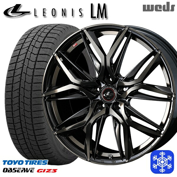 205/55R17 ノア ヴォクシー 2024～2025年製 トーヨー オブザーブ ギズ3 Weds ウェッズ レオニス LM PBMC/TI 17インチ 7.0J 5H114.3 送料無料 冬タイヤホイール4本セット