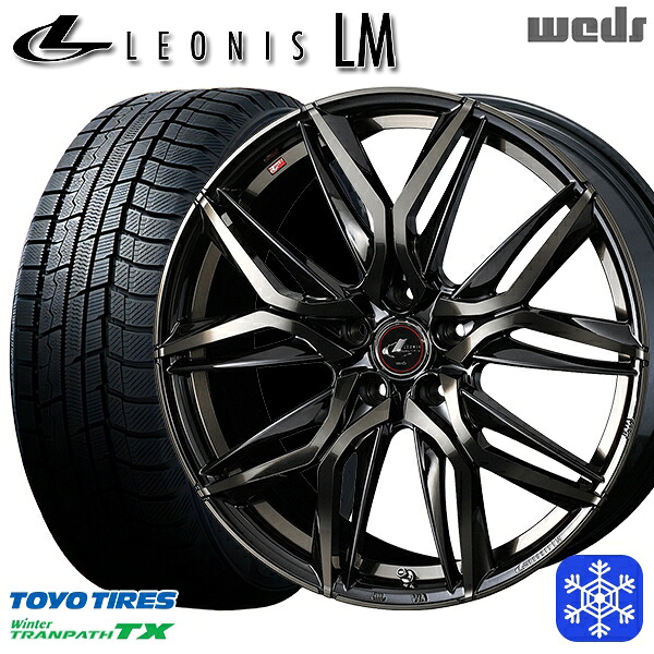 235/55R18 RAV4 NX 2023～2024年製 トーヨー ウィンタートランパス TX Weds ウェッズ レオニス LM PBMC/TI 18インチ 7.0J 5H114.3 送料無料 冬タイヤホイール4本セット