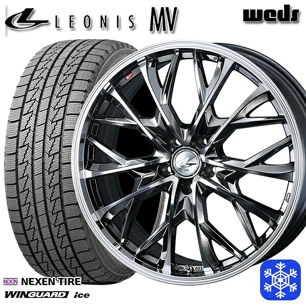 215/65R16 98Q アルファード ヴェルファイア 2024～2025年製 ネクセン ウィンガードアイス Weds ウェッズ レオニス MV BMCMC 16インチ 6.5J 5H114.3 送料無料 冬タイヤホイール4本セット