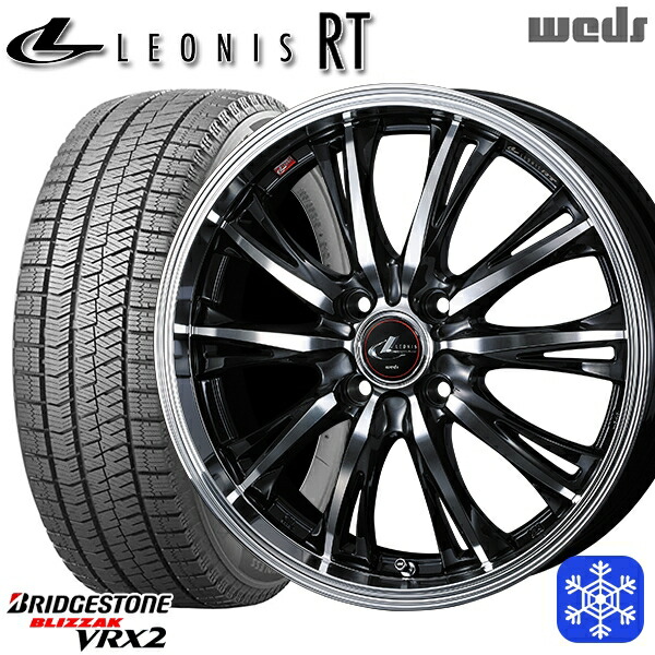185/60R15 ヤリス ヴィッツ 2024年製 ブリヂストン ブリザック VRX2 Weds ウェッズ レオニス RT PBMC 15インチ 5.5J 4H100 送料無料 冬タイヤホイール4本セット