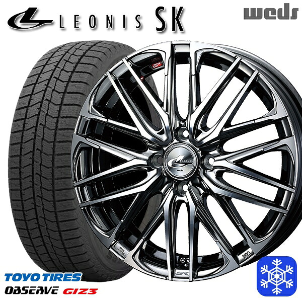 195/55R16 カローラ フィット 2024~2025年製 トーヨー オブザーブ ギズ3 Weds ウェッズ レオニス SK BMCMC 16インチ 6.0J 4H100 スタッドレスタイヤホイール4本セット|格安タイヤホイールジャストパーツ