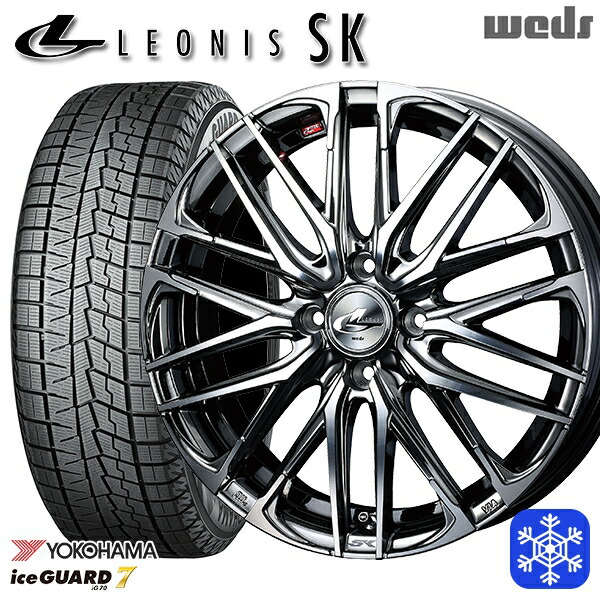 185/55R16 フィットシャトル 2024～2025年製 ヨコハマ アイスガード7 IG70 Weds ウェッズ レオニス SK BMCMC 16インチ 6.0J 4H100 送料無料 冬タイヤホイール4本セット