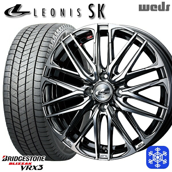 185/60R16 アクア デミオ ノート 2024～2025年製 ブリヂストン ブリザック VRX3 Weds ウェッズ レオニス SK BMCMC 16インチ 6.0J 4H100 送料無料 冬タイヤホイール4本セット