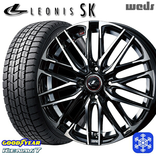 175/65R15 アクア フィット 2024～2025年製 グッドイヤー アイスナビ7 NAVI7 Weds ウェッズ レオニス SK PBMC 15インチ 5.5J 4H100 送料無料 冬タイヤホイール4本セット