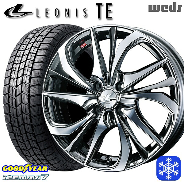 185/55R16 フィットシャトル 2024～2025年製 グッドイヤー アイスナビ7 NAVI7 Weds ウェッズ レオニス TE BMCMC 16インチ 6.0J 4H100 送料無料 冬タイヤホイール4本セット