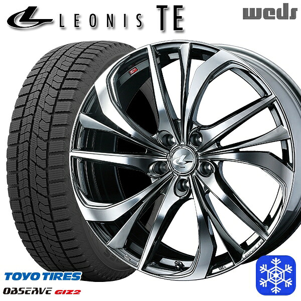 195/60R17 60系プリウス 2023～2024年製 トーヨー オブザーブ ギズ2 Weds ウェッズ レオニス TE BMCMC 17インチ 7.0J 5H114.3 スタッドレスタイヤホイール4本セット｜格安タイヤホイールジャストパーツ