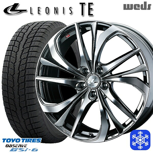 225/55R18 デリカD5 エクストレイル 2024～2025年製 トーヨー オブザーブ GSi6 Weds ウェッズ レオニス TE BMCMC 18インチ 7.0J 5H114.3 スタッドレスタイヤホイール4本セット｜格安タイヤホイールジャストパーツ
