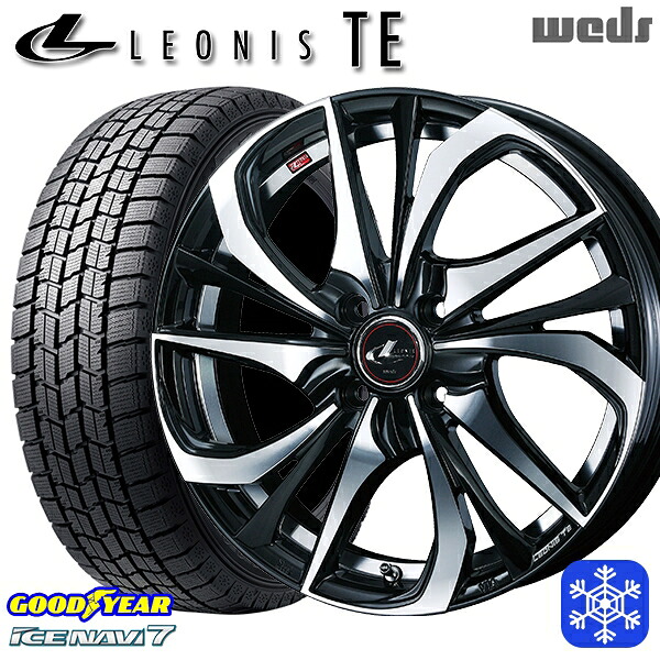 185/65R15 アクア ノート フィット 2024~2025年製 グッドイヤー アイスナビ7 NAVI7 Weds ウェッズ レオニス TE PBMC 15インチ 5.5J 4H100 スタッドレスタイヤホイール4本セット|格安タイヤホイールジャストパーツ