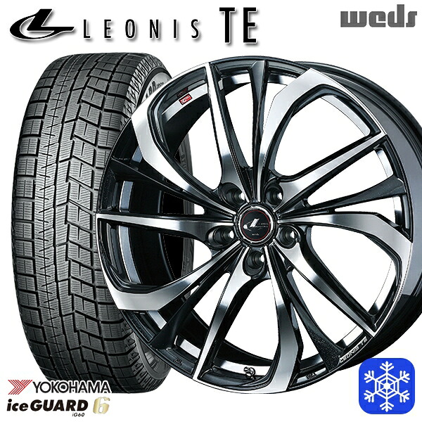 225/60R17 インプレッサ フォレスター 2021～2023年製 ヨコハマ アイスガード IG60 Weds ウェッズ レオニス TE PBMC 17インチ 7.0J 5H100 送料無料 冬タイヤホイール4本セット