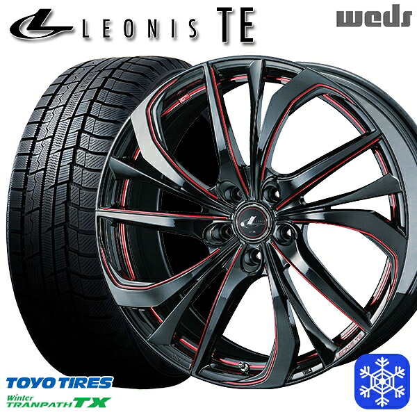 225/55R18 デリカD5 エクストレイル 2025年製 トーヨー ウィンタートランパス TX Weds ウェッズ レオニス TE BK/SC 18インチ 8.0J 5H114.3 スタッドレスタイヤホイール4本セット|格安タイヤホイールジャストパーツ
