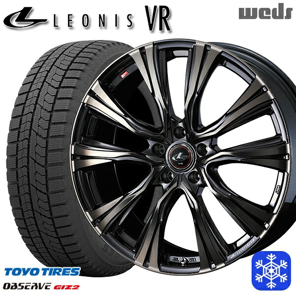 215/60R16 ヤリスクロス ヴェゼル 2023～2024年製 トーヨー オブザーブ ギズ2 Weds ウェッズ レオニス VR PBMC/TI 16インチ 6.5J 5H114.3 送料無料 冬タイヤホイール4本セット