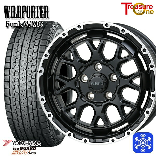 225/70R16 デリカD5 2024～2025年製 ヨコハマ アイスガードSUV G075 トレジャーワン ワイルドポーター ファンク WMC MB/RP 16インチ 7.0J 5H114.3 送料無料 冬タイヤホイール4本セット