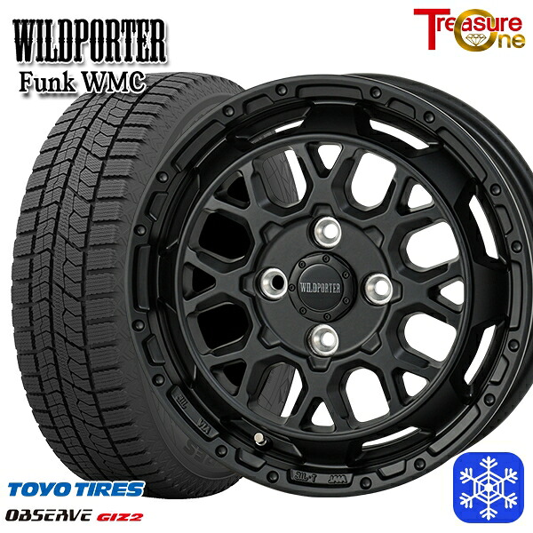 155/65R14 75Q 2023~2024年製 トーヨー オブザーブ ギズ2 トレジャーワン ワイルドポーター ファンク WMC MBK 14インチ 4.5J 4H100 スタッドレスタイヤホイール4本セット|格安タイヤホイールジャストパーツ