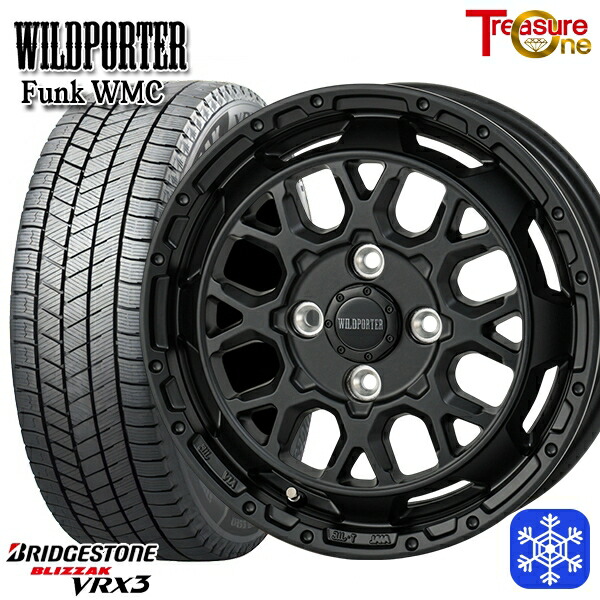 165/65R14 ハスラー ソリオ 2024～2025年製 ブリヂストン ブリザック VRX3 トレジャーワン ワイルドポーター ファンク WMC MBK 14インチ 4.5J 4H100 送料無料 冬タイヤホイール4本セット