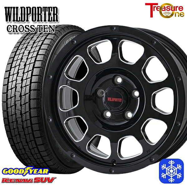 225/65R17 ハリアー RAV4 2023～2024年製 グッドイヤー アイスナビSUV トレジャーワン ワイルドポータークロステン BK/SM 17インチ 7.5J 5H114.3 スタッドレスタイヤホイール4本セット｜格安タイヤホイールジャストパーツ