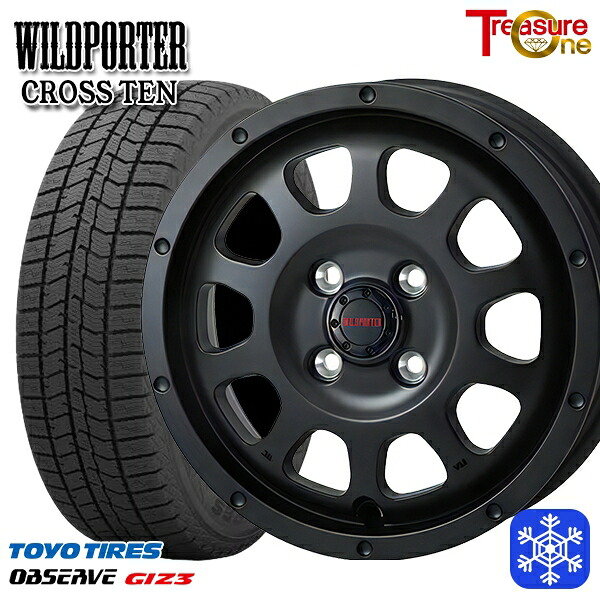 165/55R15 N-BOX タント 2024～2025年製 トーヨー オブザーブ ギズ3 トレジャーワン ワイルドポータークロステン MB 15インチ 4.5J 4H100 送料無料 冬タイヤホイール4本セット