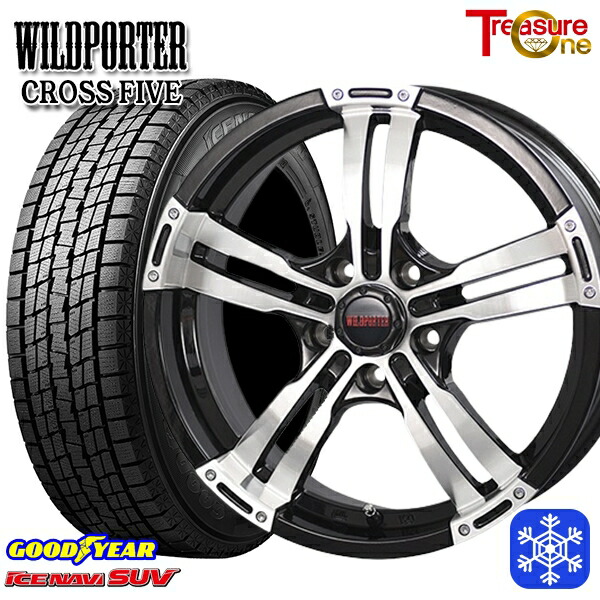 225/65R17 ハリアー RAV4 2024〜2025年製 グッドイヤー アイスナビSUV トレジャーワン ワイルドポータークロスファイブ BP 17インチ 7.5J 5H114.3 送料無料 冬タイヤホイール4本セット画像