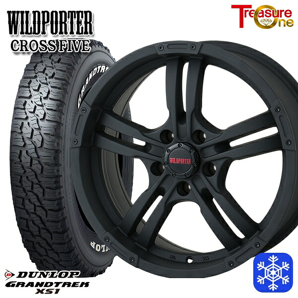 215/70R16 100/97N デリカD5 2024～2025年製 ダンロップ グラントレック XS1 ホワイトレター トレジャーワン ワイルドポーター クロスファイブ MBK 16インチ 7.0J 5H114.3 114.3 送料無料 冬タイヤホイール4本セット