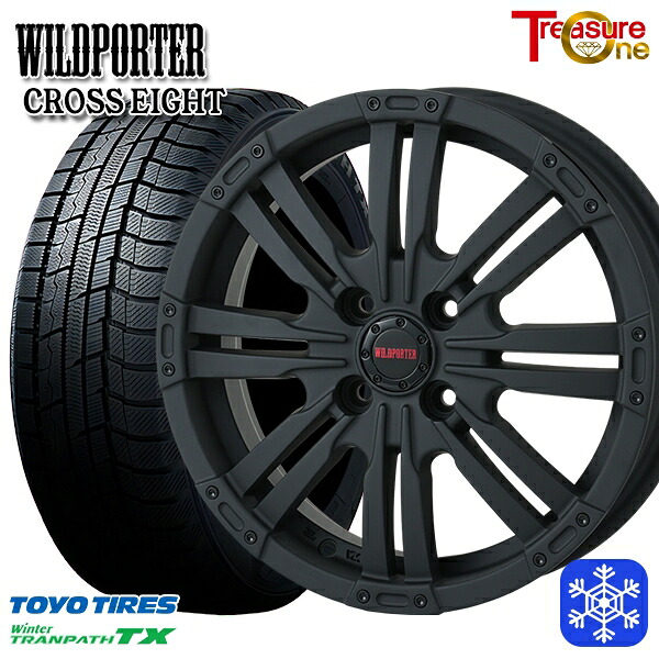 165/65R14 ハスラー ソリオ 2024～2025年製 トーヨー ウィンター トランパス TX トレジャーワン ワイルドポーター クロスエイト MBK 14インチ 4.5J 4H100 +45 スタッドレスタイヤホイール4本セット｜格安タイヤホイールジャストパーツ