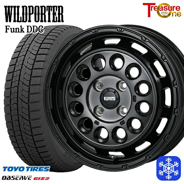 155/65R14 75Q 2023~2024年製 トーヨー オブザーブ ギズ2 トレジャーワン ワイルドポーターファンク DDC BP/BC 14インチ 4.5J 4H100 スタッドレスタイヤホイール4本セット|格安タイヤホイールジャストパーツ