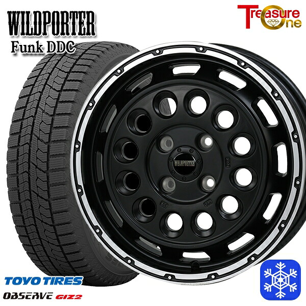 155/65R14 75Q 2023~2024年製 トーヨー オブザーブ ギズ2 トレジャーワン ワイルドポーターファンク DDC MB/RP 14インチ 4.5J 4H100 スタッドレスタイヤホイール4本セット|格安タイヤホイールジャストパーツ