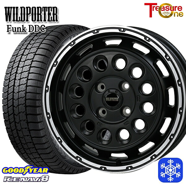 165/65R14 ハスラー ソリオ 2024～2025年製 グッドイヤー アイスナビ8 NAVI8 トレジャーワン ワイルドポーターファンク DDC MB/RP 14インチ 4.5J 4H100 送料無料 冬タイヤホイール4本セット