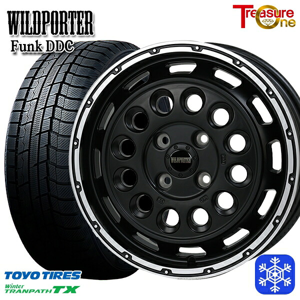 165/65R14 ハスラー ソリオ 2024～2025年製 トーヨー ウィンター トランパス TX トレジャーワン ワイルドポーターファンク DDC MB/RP 14インチ 4.5J 4H100 スタッドレスタイヤホイール4本セット｜格安タイヤホイールジャストパーツ