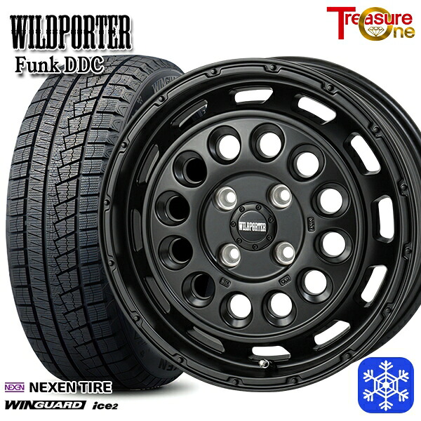 165/55R14 モコ ルークス 2025年製 ネクセン ウィンガードアイス2 トレジャーワン ワイルドポーターファンク DDC MBK 14インチ 4.5J 4H100 送料無料 冬タイヤホイール4本セット
