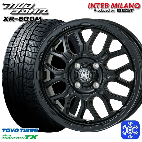 165/65R14 ハスラー ソリオ 2024～2025年製 トーヨー ウィンター トランパス TX インターミラノ マッドバーン XR-800M MBK 14インチ 4.5J 4H100 スタッドレスタイヤホイール4本セット｜格安タイヤホイールジャストパーツ 44,640円