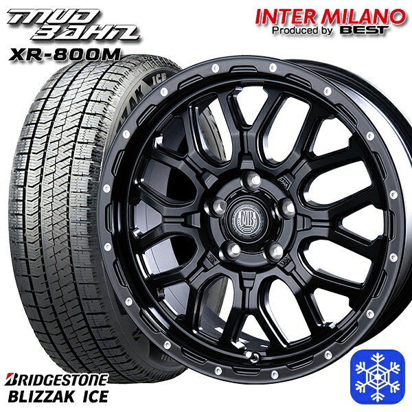 225/50R17 アテンザスポーツ エスティマ 2021~2022年製 ブリヂストン ブリザックアイス インターミラノ マッドバーン XR-800M MBK/PP 17インチ 7.0J 5H114.3 スタッドレスタイヤホイール4本セット|格安タイヤホイールジャストパーツ